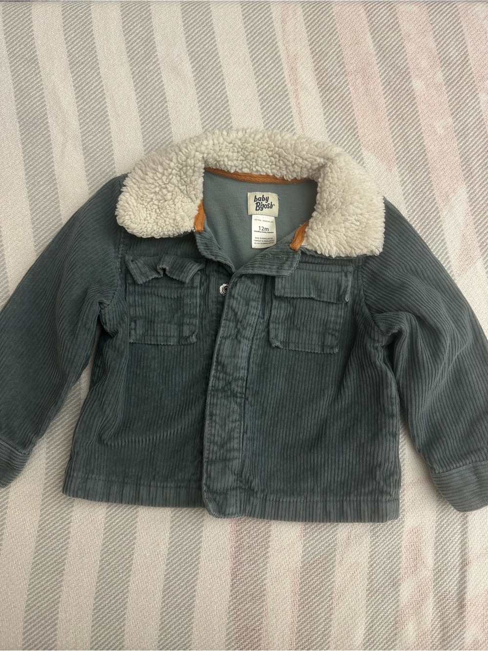 GAP Corduroy Sherpa-Trim Jacket in Slate Green